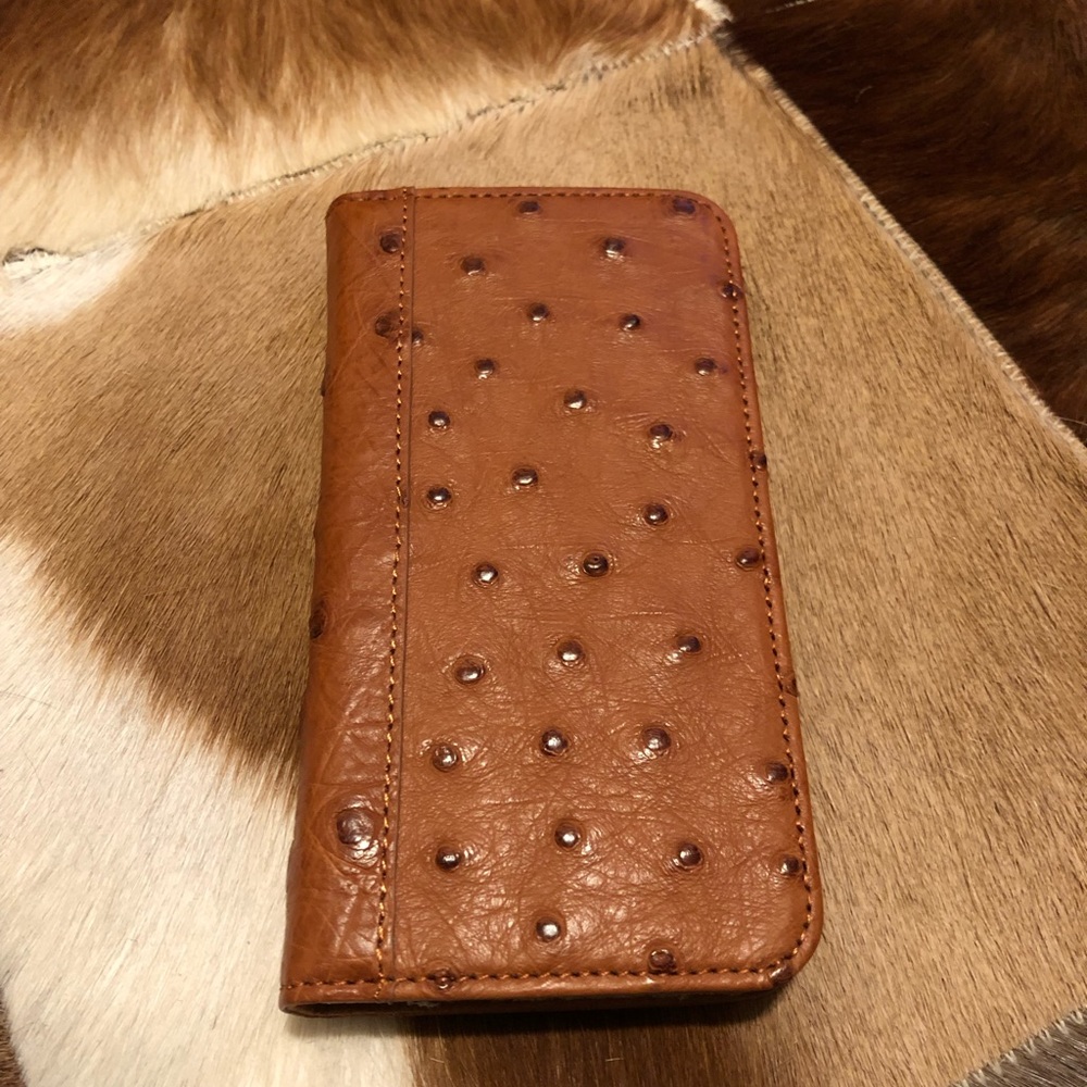 iPhone X genuine Ostrich leather case